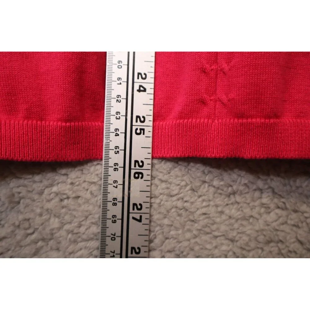 Liz Claiborne Woman's Red V-Neck Cardigan Sweater Size L Flawed - Picture 10 of 11